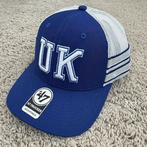Kentucky Wildcats Hat 47 Trucker Snapback Blue Straight 8 3D‎ Logo Mesh Back Cap